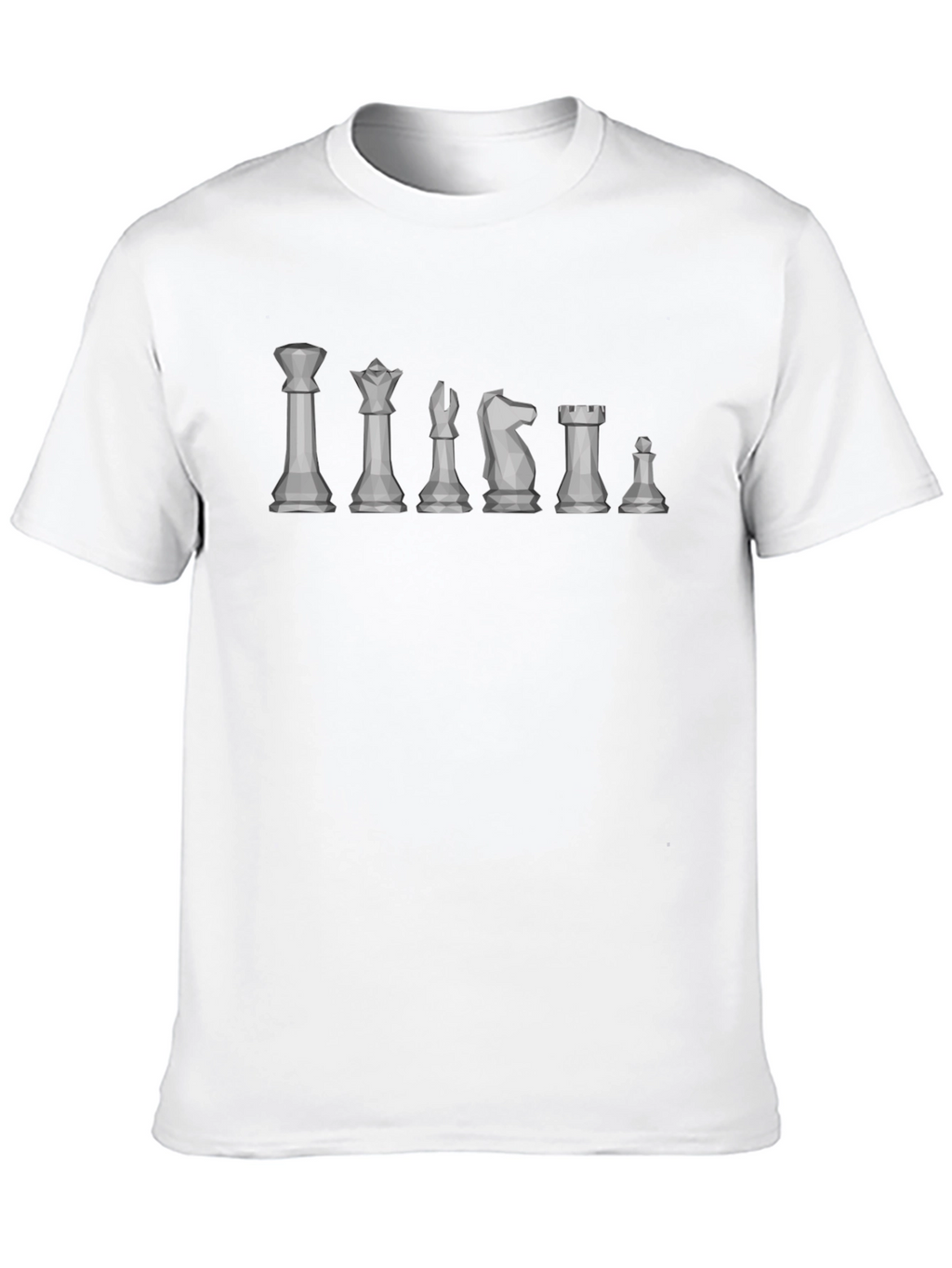 Chess Piece Lineup T-Shirt - Geometric Design