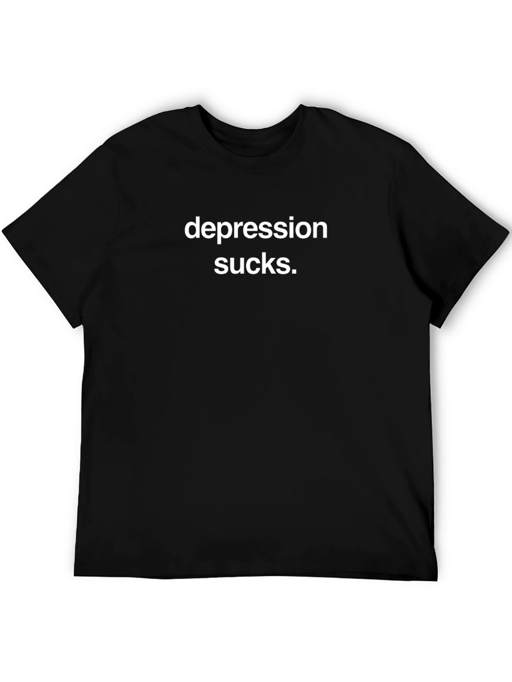 Depression Sucks Graphic T-Shirt Mens Black Tee