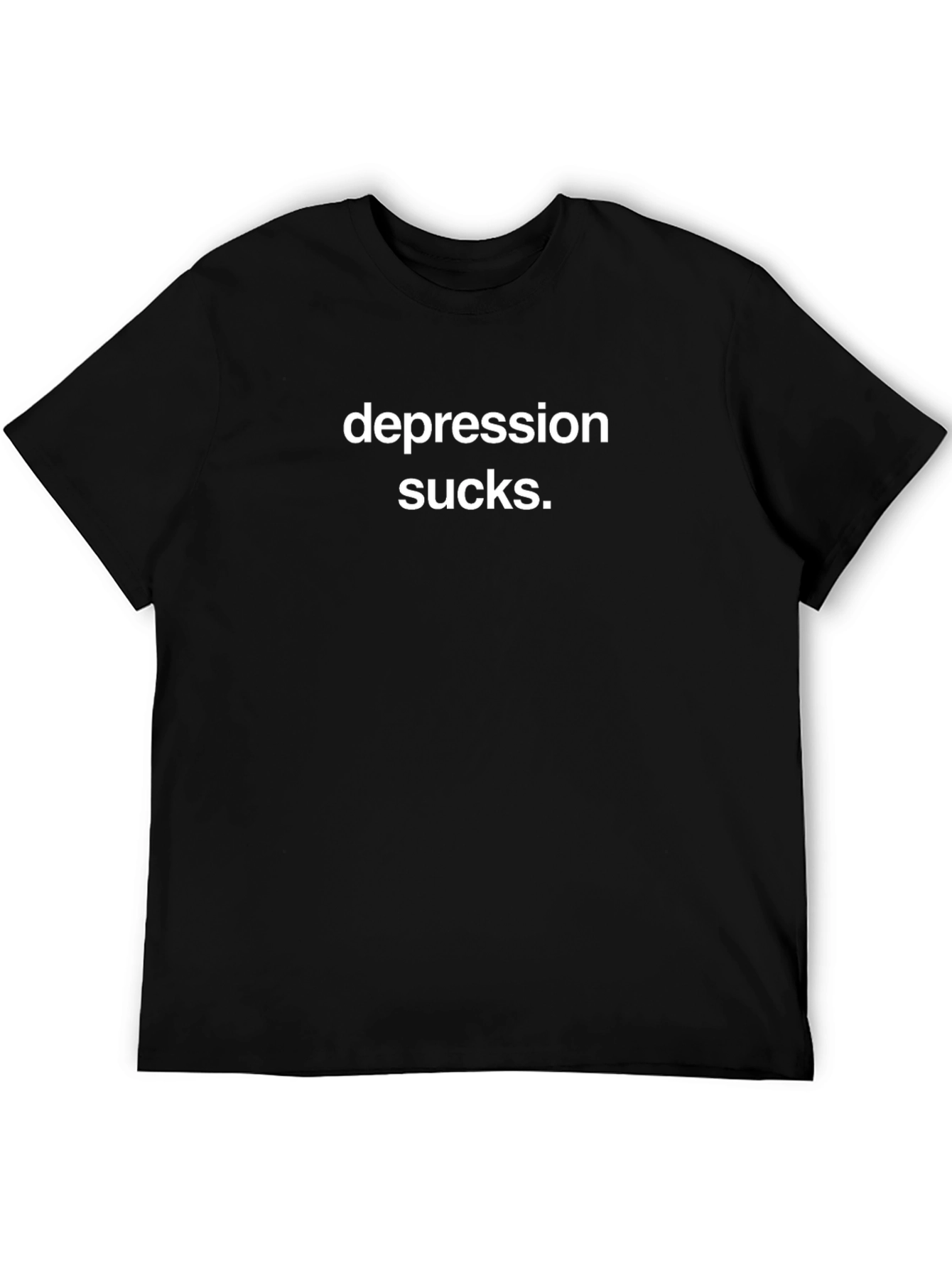 Depression Sucks Graphic T-Shirt Mens Black Tee