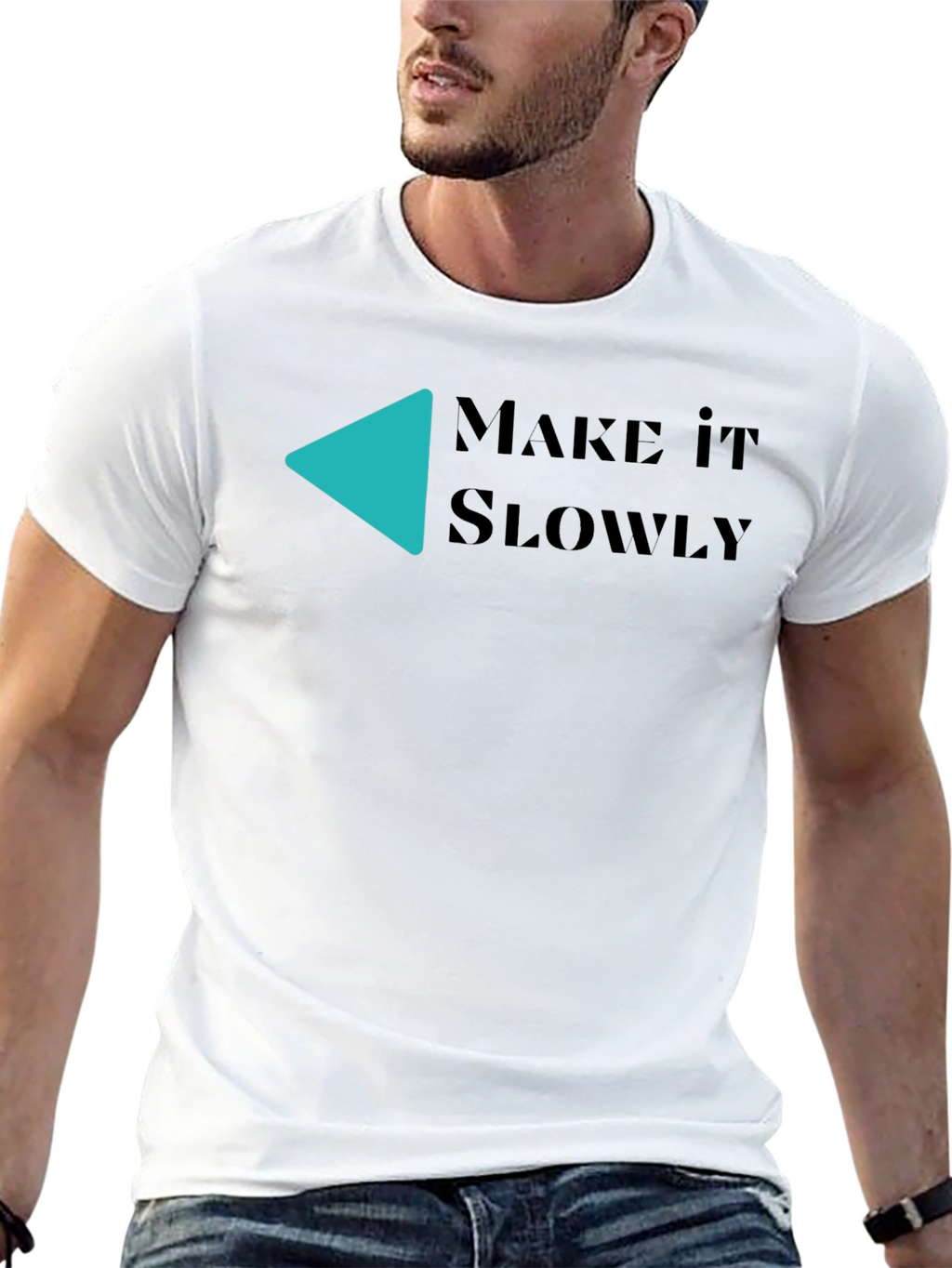Make It Slowly Graphic Tee - Black Cotton T-Shirt