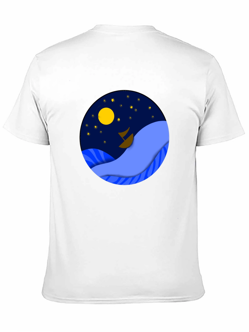 Night Sea Graphic Tee - Stylish Mens Black T-Shirt
