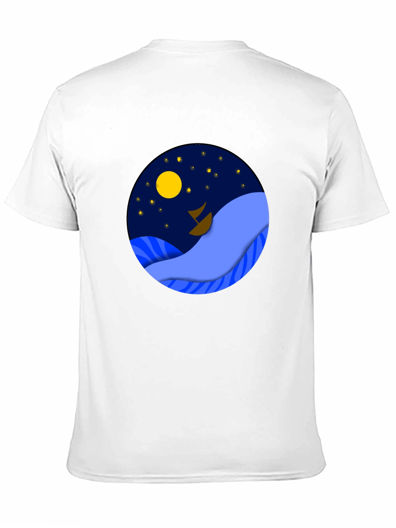 Night Sea Graphic Tee - Stylish Mens Black T-Shirt