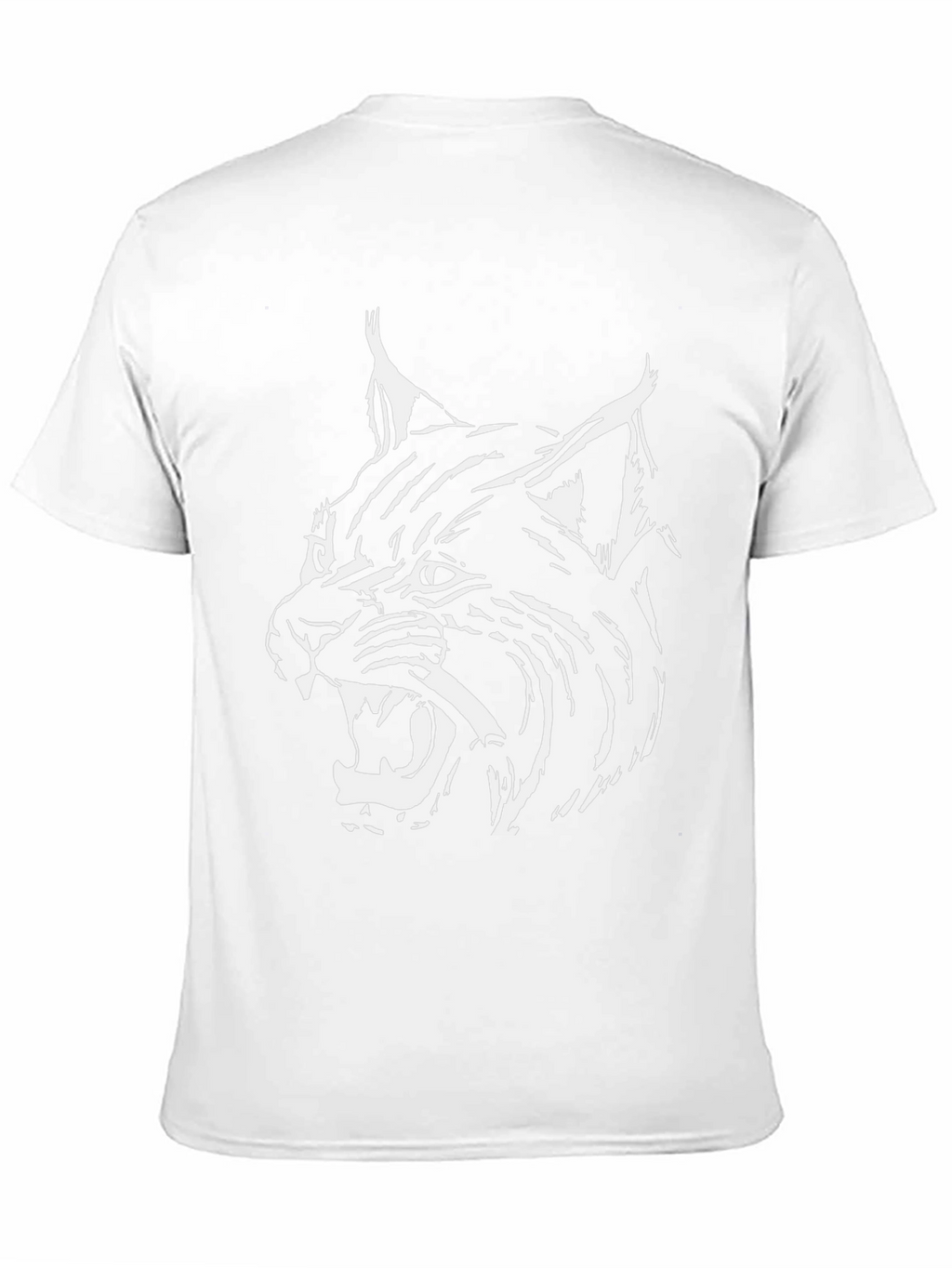 Mens Black T-Shirt with White Lynx Graphic