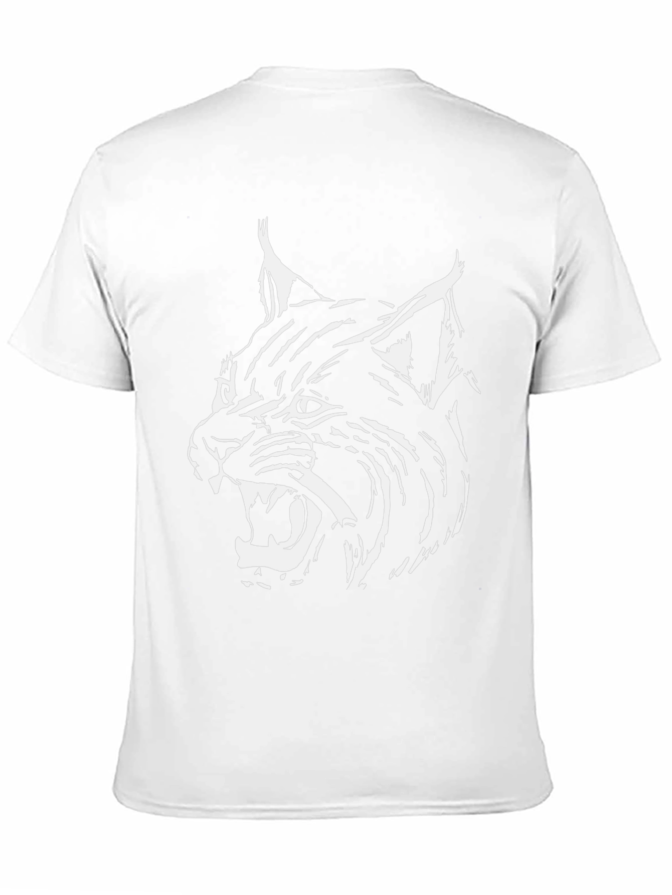 Mens Black T-Shirt with White Lynx Graphic