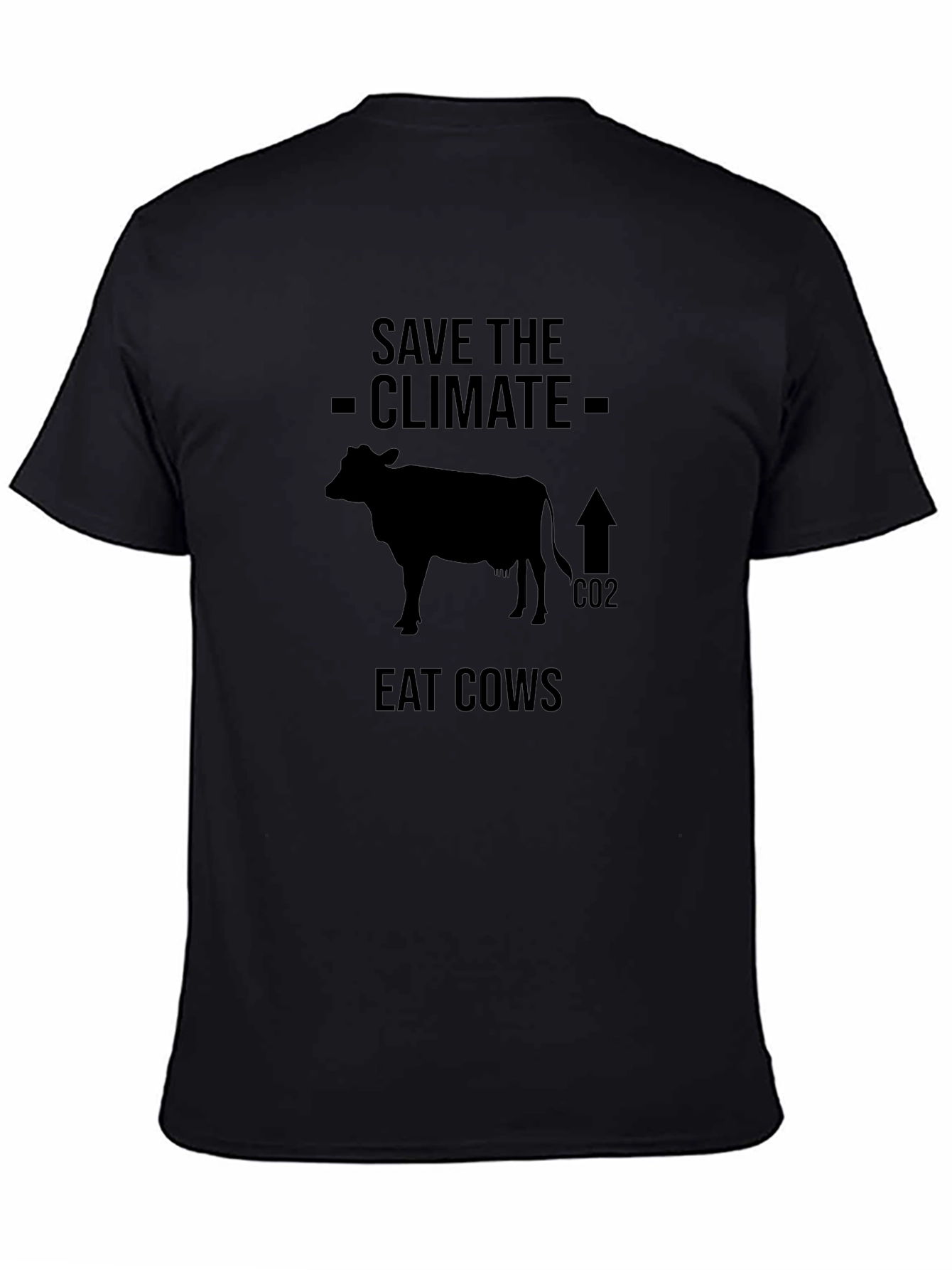 Save the Climate Eat Cows Graphic Tee - Black T-Shirt