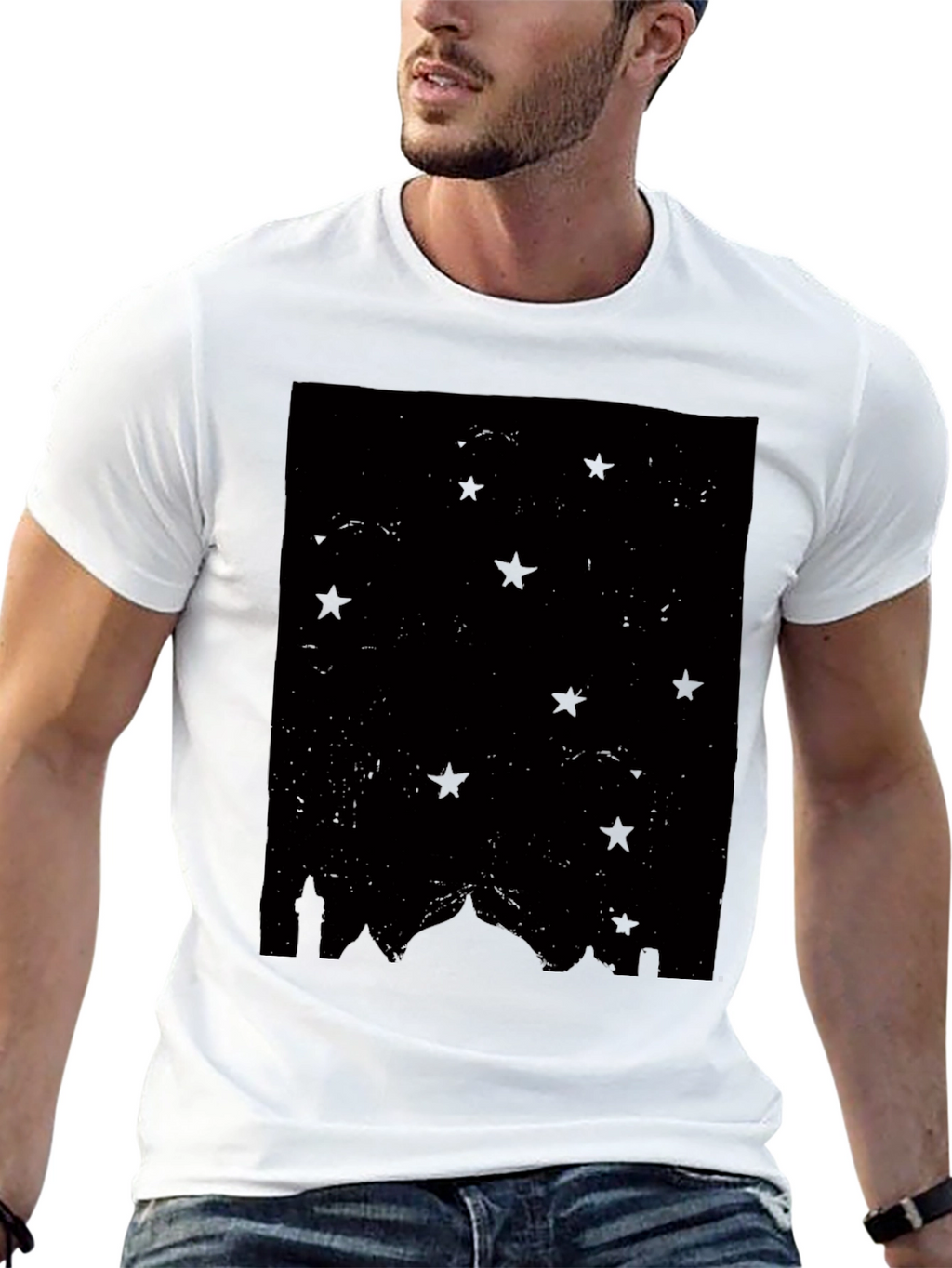 Stars & Mosque Silhouette Black T-Shirt