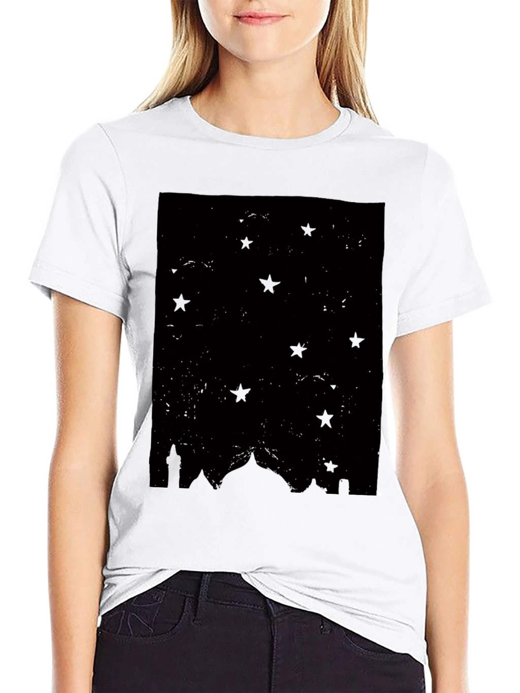 Stars & Mosque Silhouette Black T-Shirt