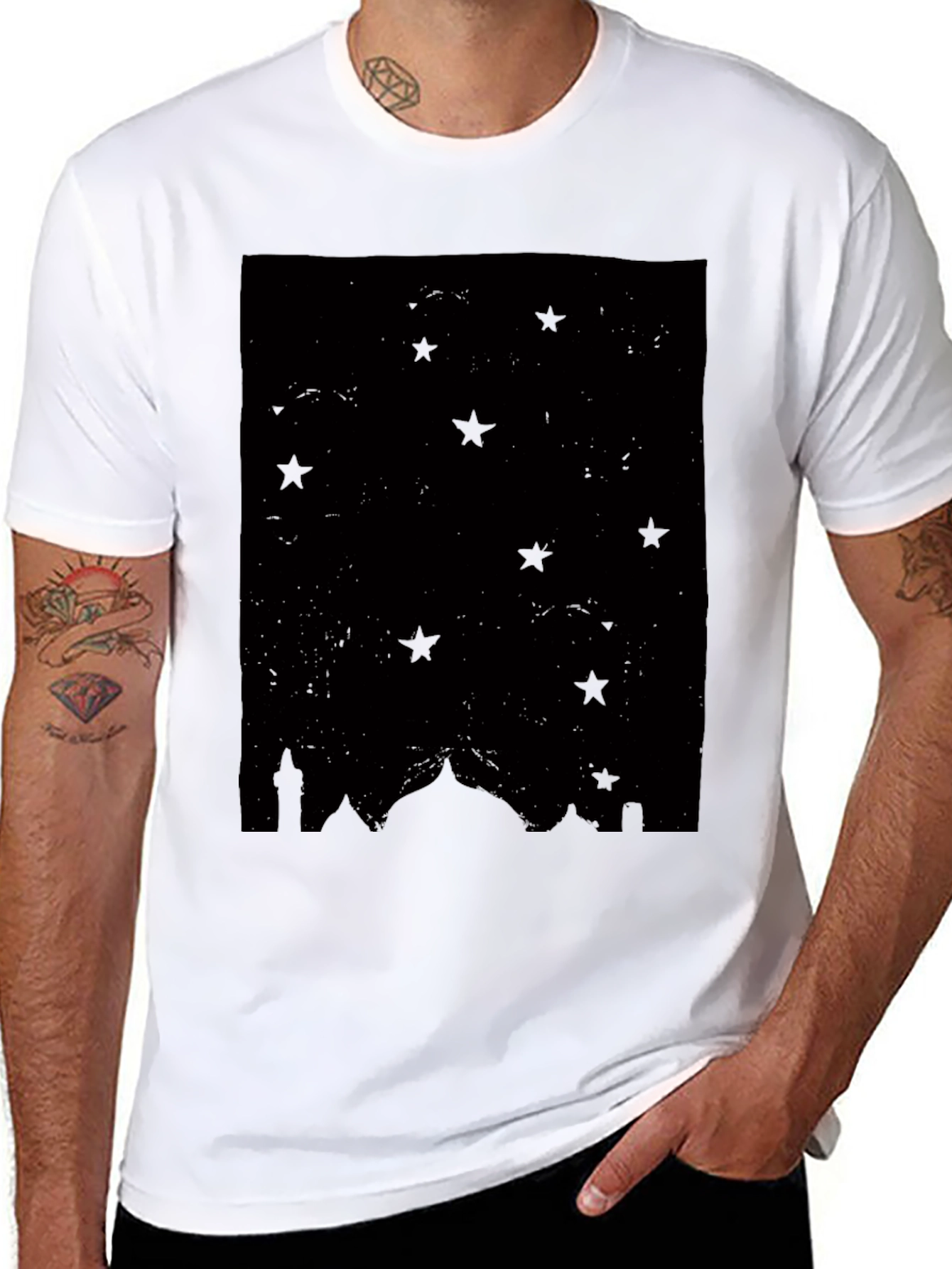 Stars & Mosque Silhouette Black T-Shirt