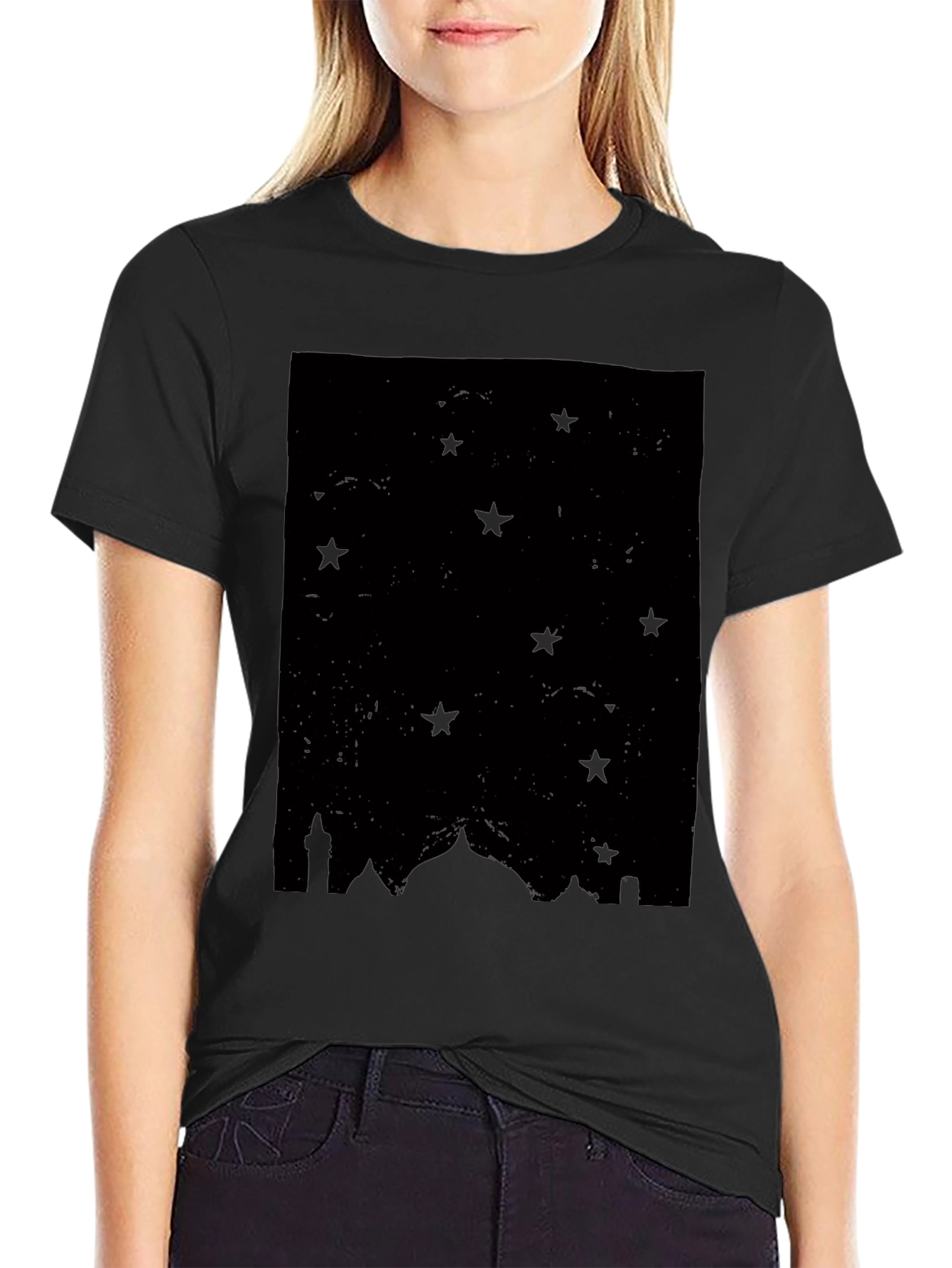 Stars & Mosque Silhouette Black T-Shirt