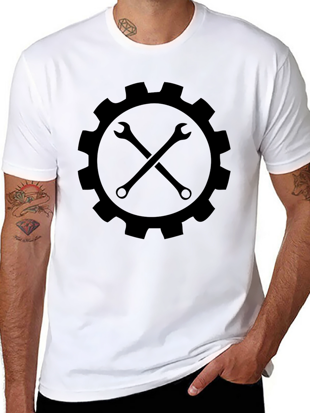 Gear & Wrench Graphic Tee - Mechanic Style