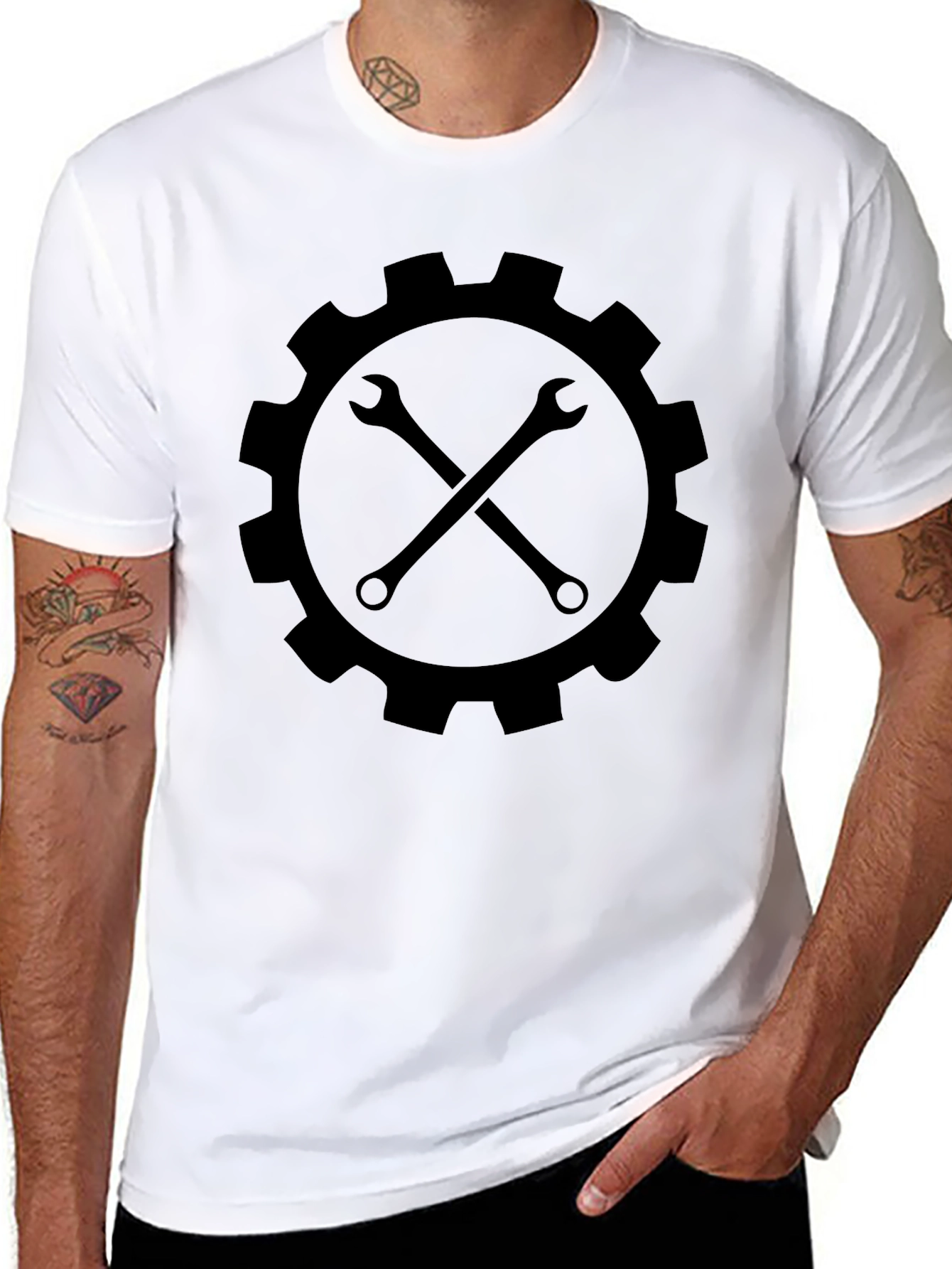 Gear & Wrench Graphic Tee - Mechanic Style