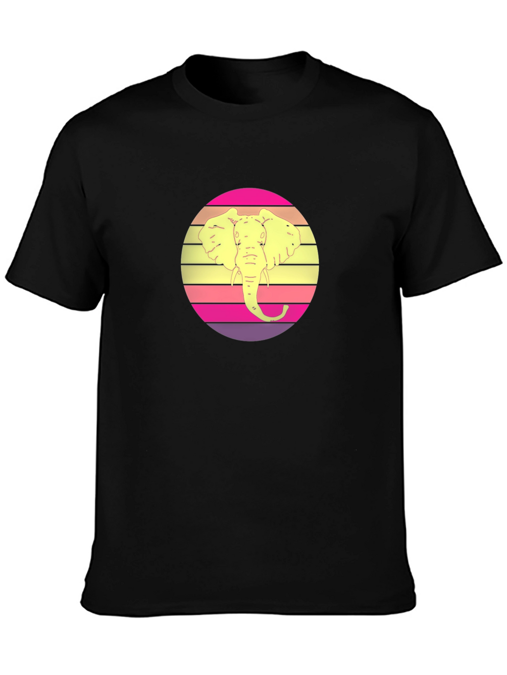 Elephant Retro Sunset Graphic Tee