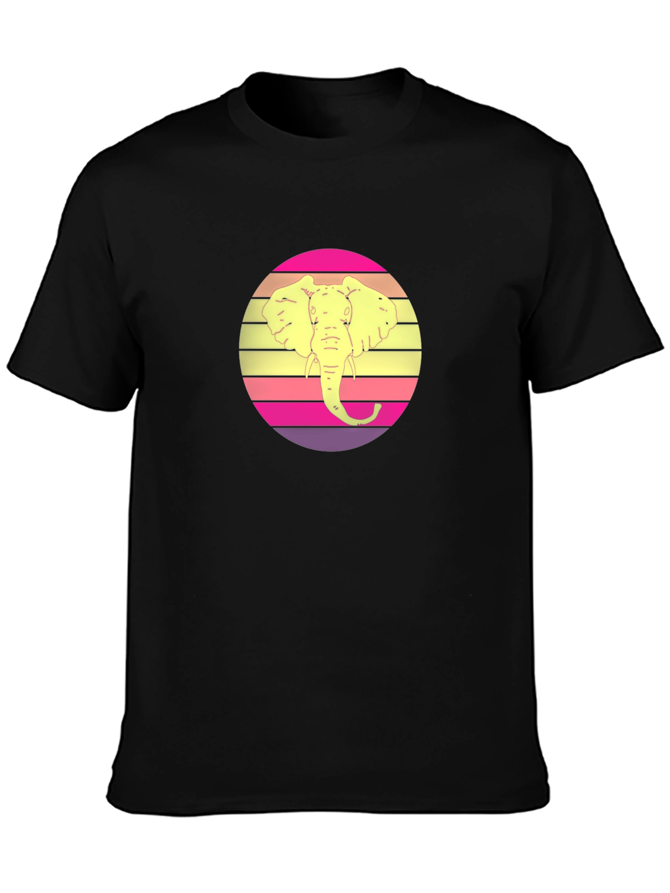 Elephant Retro Sunset Graphic Tee