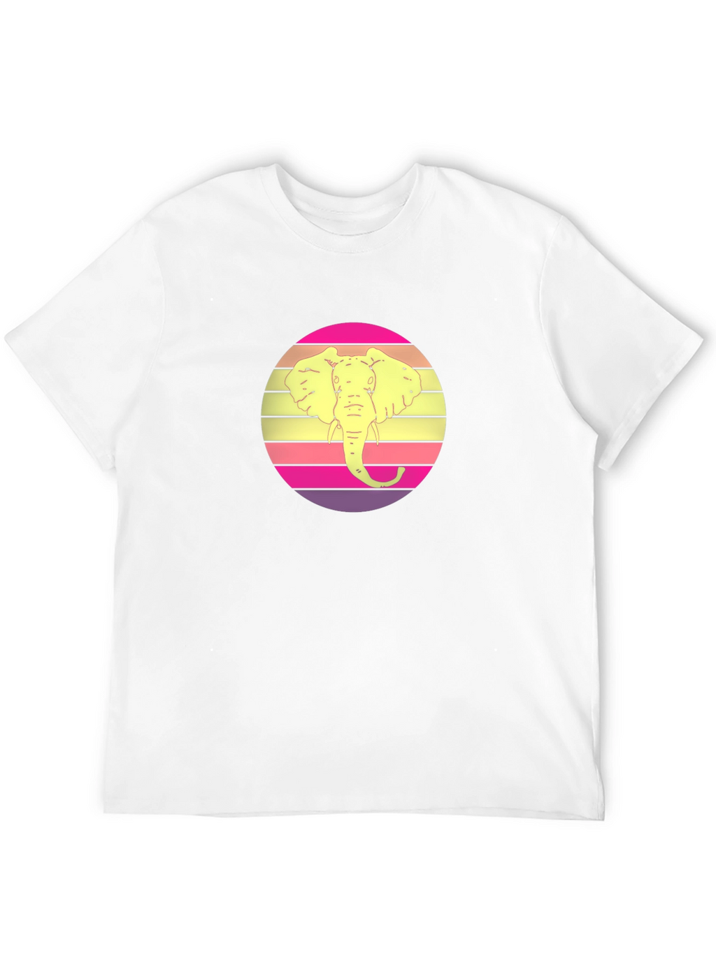 Elephant Retro Sunset Graphic Tee