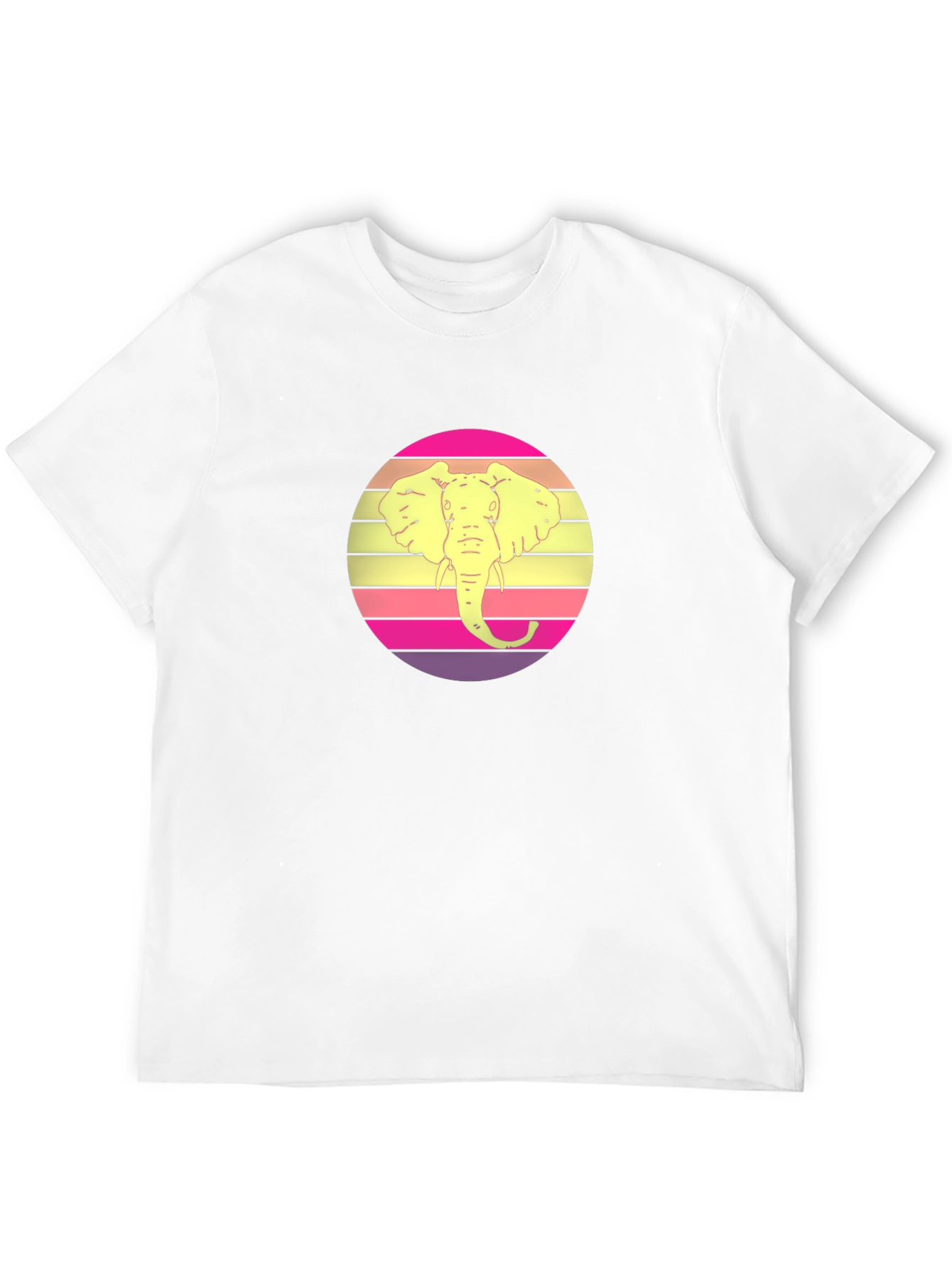 Elephant Retro Sunset Graphic Tee