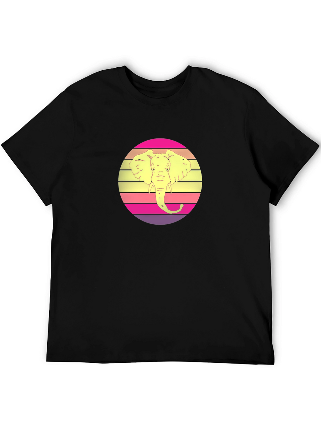 Elephant Retro Sunset Graphic Tee