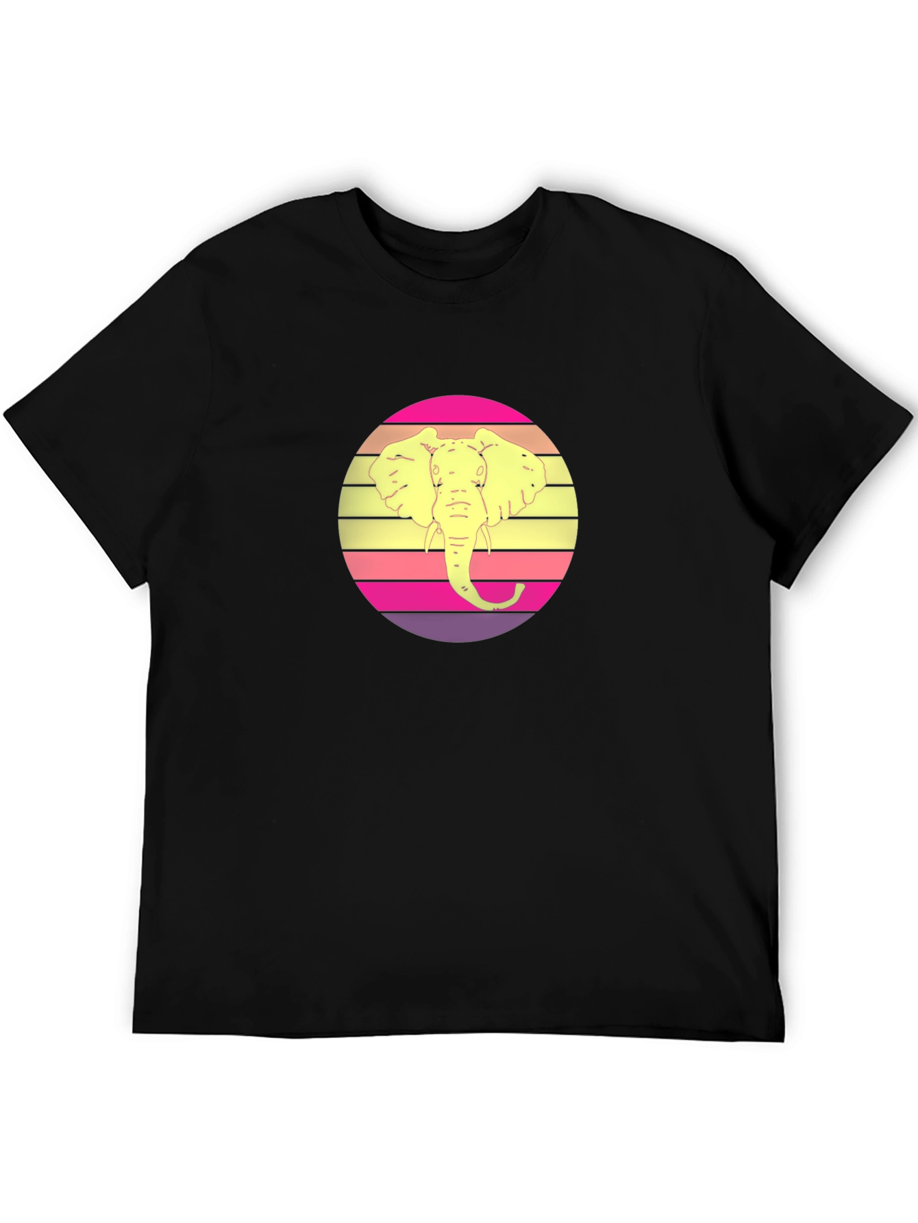 Elephant Retro Sunset Graphic Tee