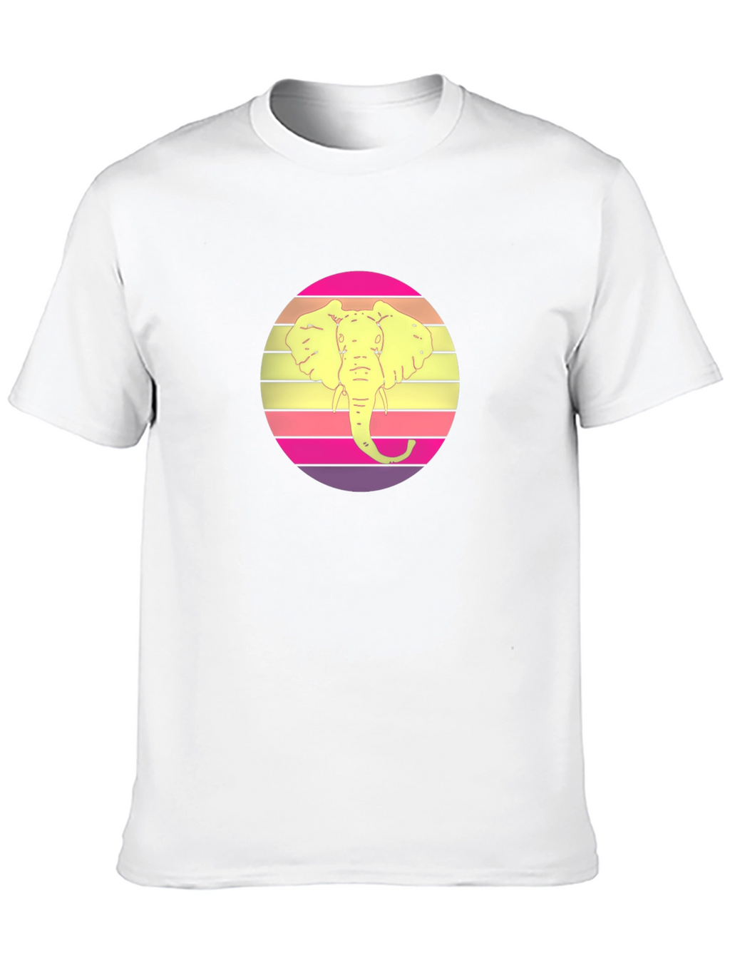 Elephant Retro Sunset Graphic Tee