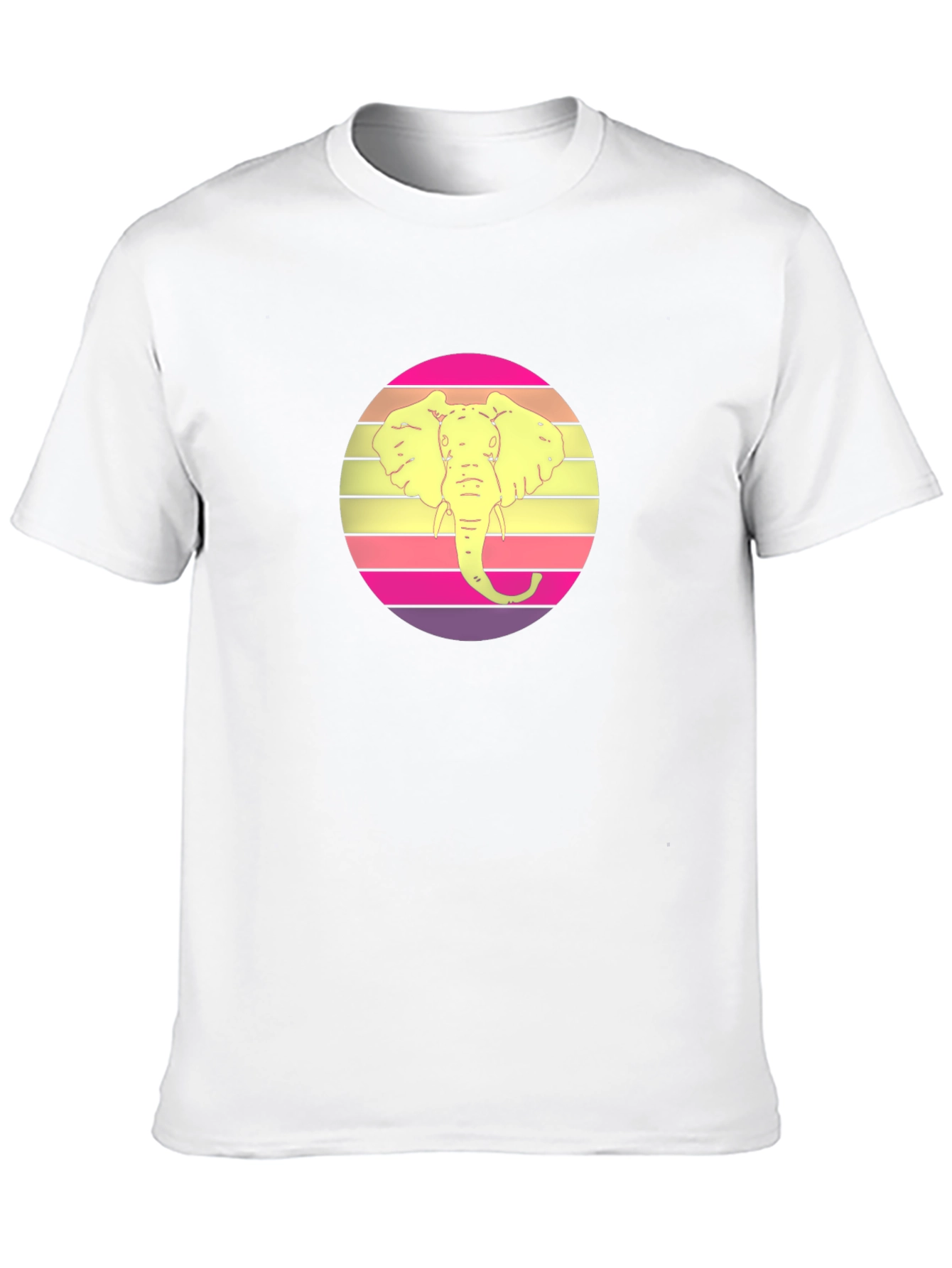 Elephant Retro Sunset Graphic Tee