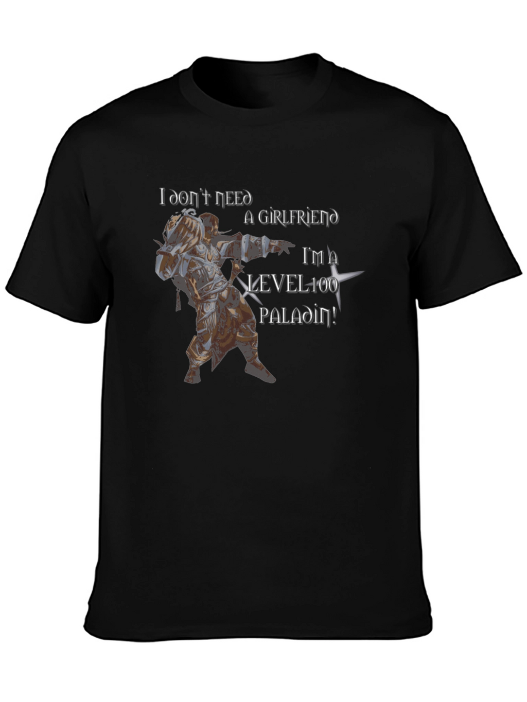 Level 100 Paladin Graphic Tee - Black