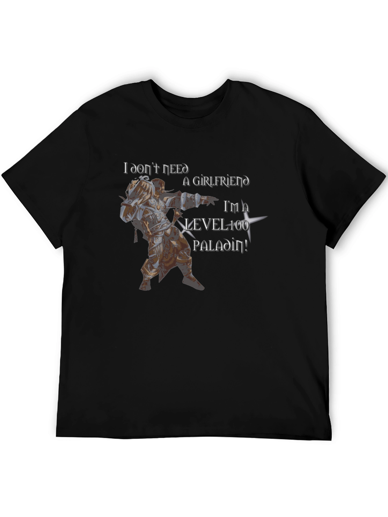 Level 100 Paladin Graphic Tee - Black