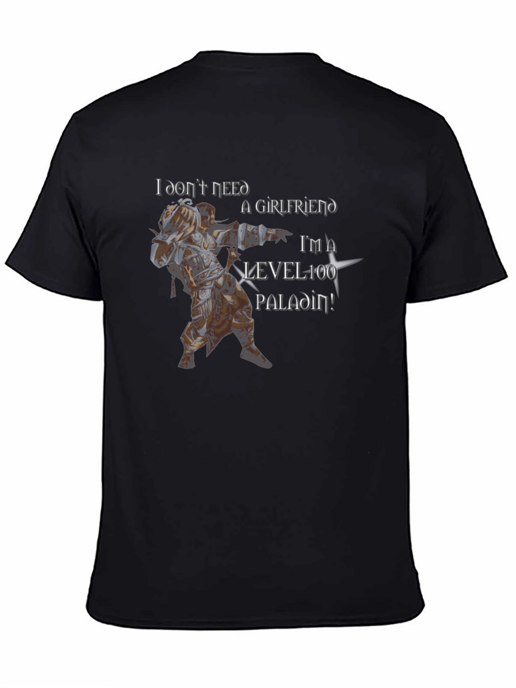 Level 100 Paladin Graphic Tee - Black