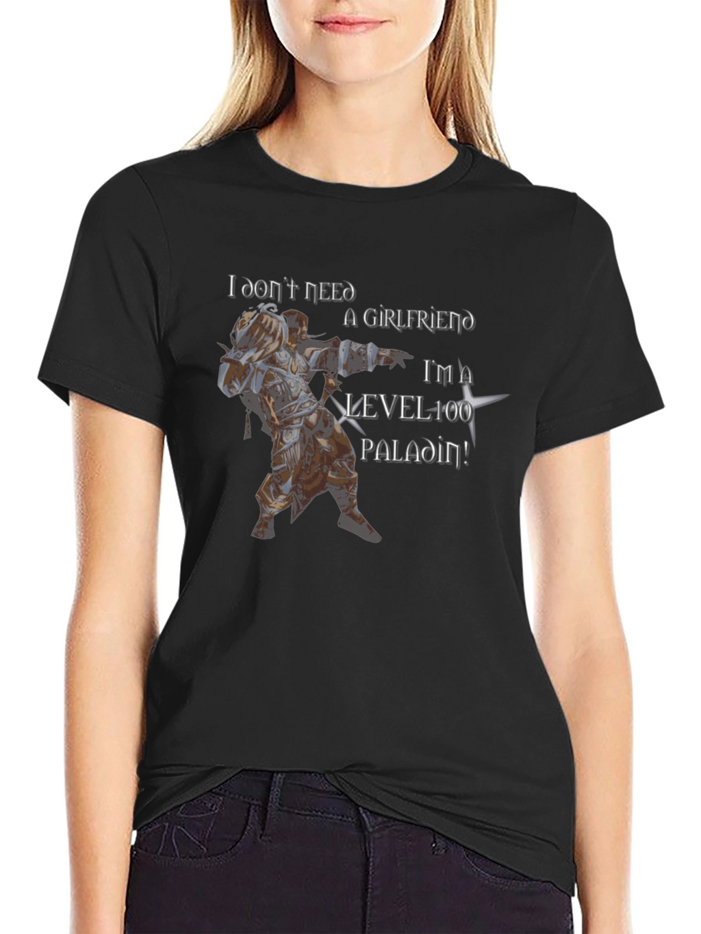 Level 100 Paladin Graphic Tee - Black