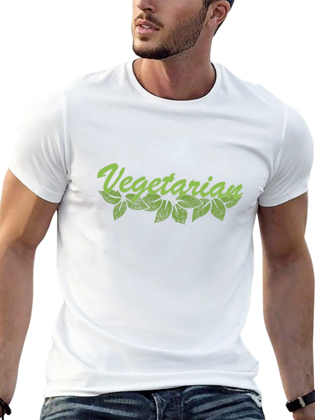 Vegetarian Graphic Tee - Black Cotton T-Shirt