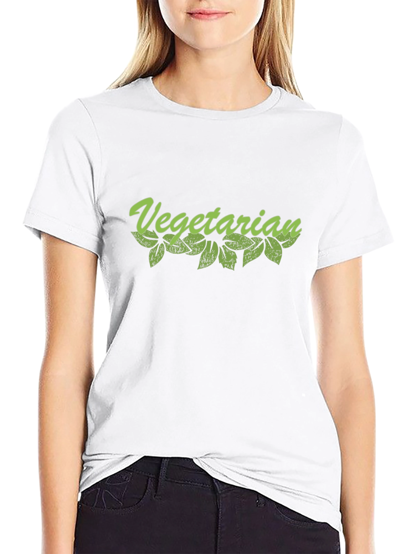 Vegetarian Graphic Tee - Black Cotton T-Shirt
