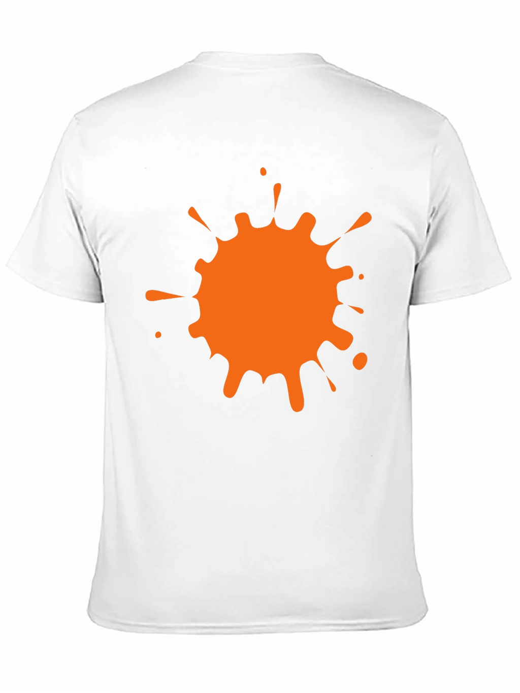 Black T-Shirt with Orange Paint Splatter