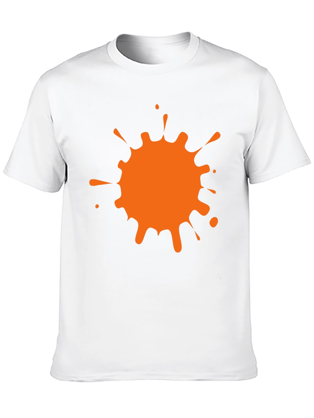 Black T-Shirt with Orange Paint Splatter