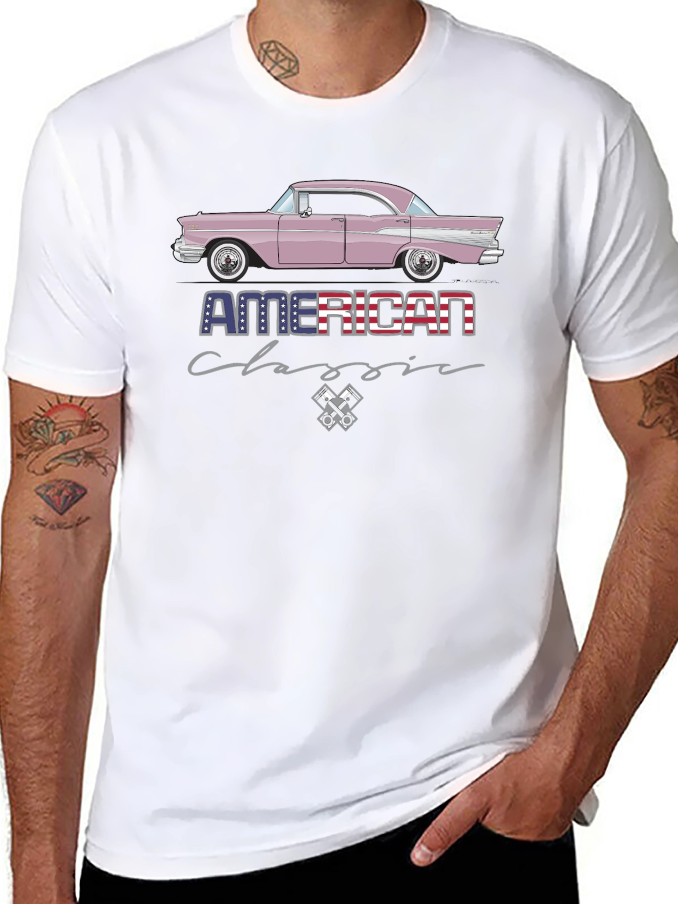 American Classic Car Graphic T-Shirt