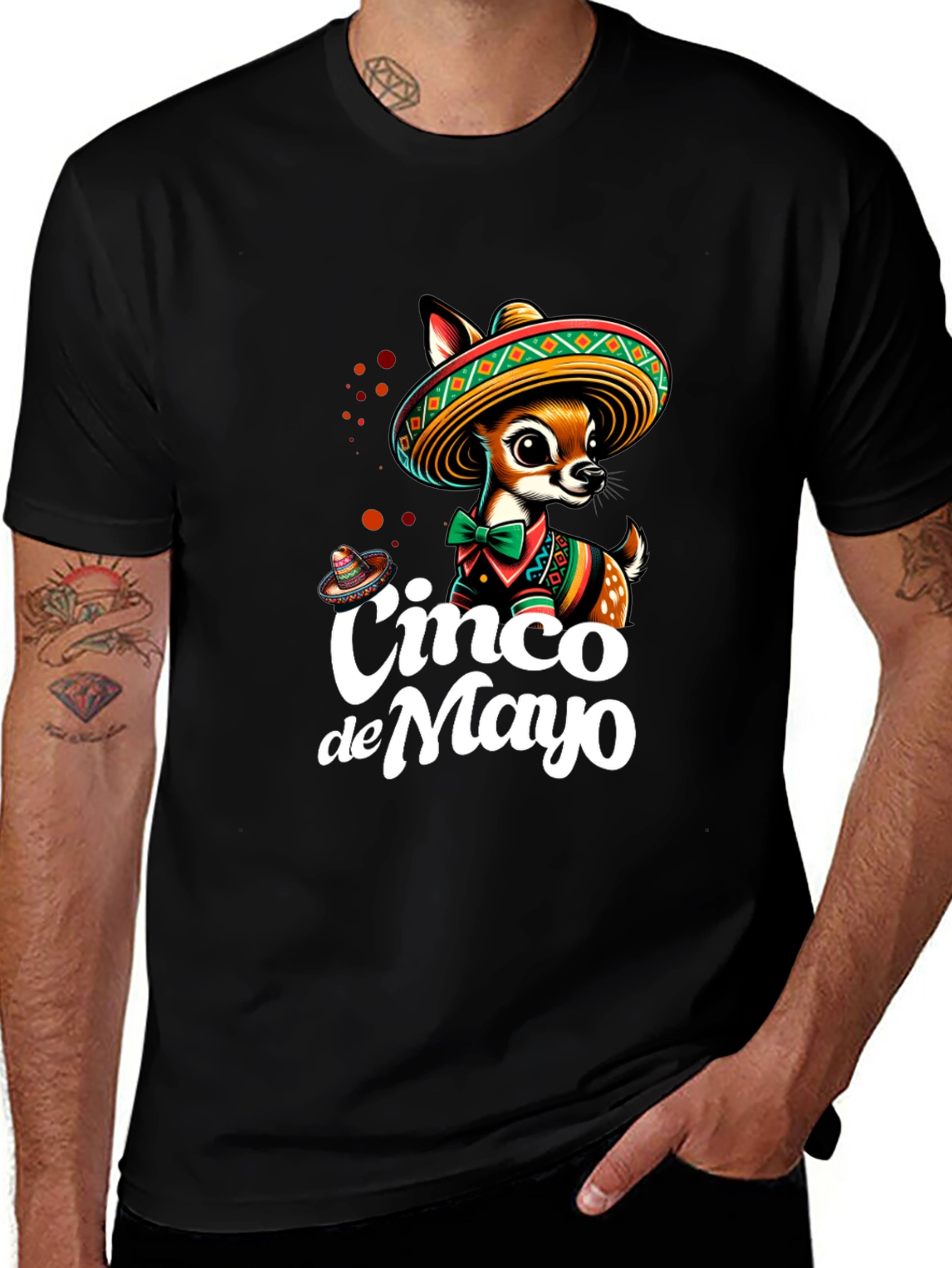 Cinco de Mayo Deer T-Shirt - Black