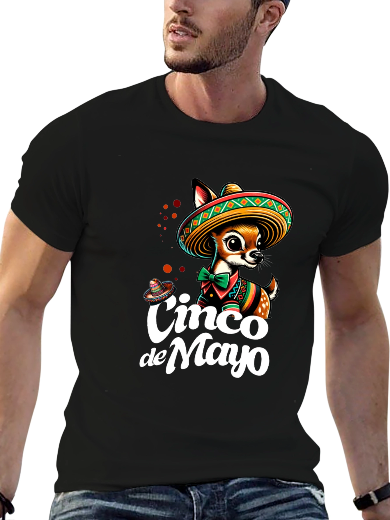 Cinco de Mayo Deer T-Shirt - Black