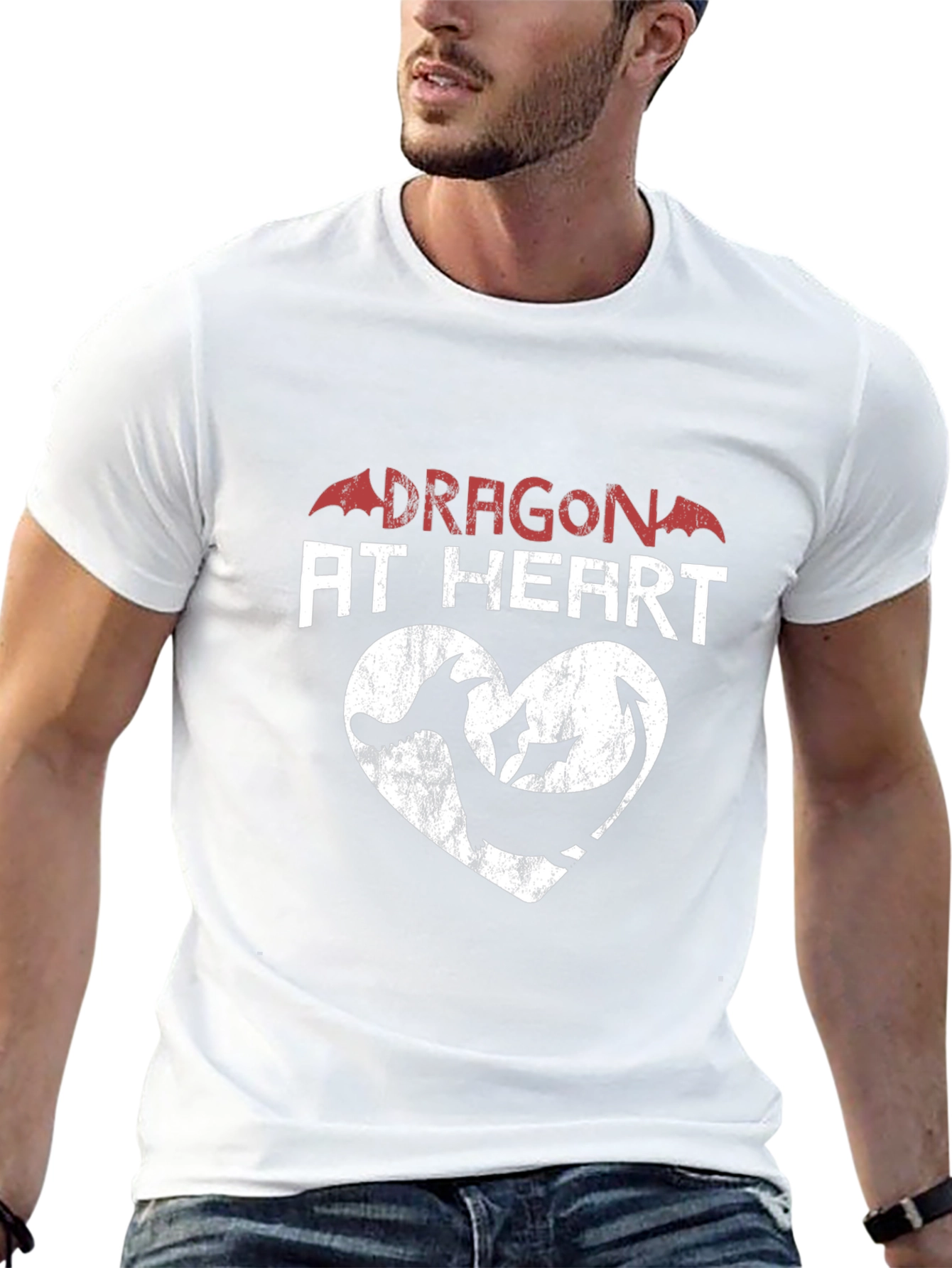 Dragon at Heart Graphic Print Tee - Black