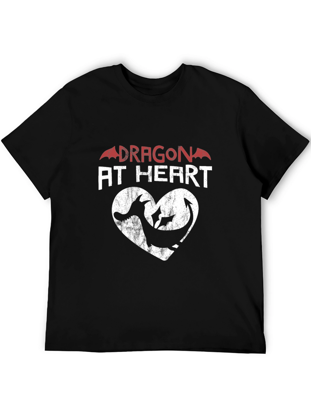 Dragon at Heart Graphic Print Tee - Black