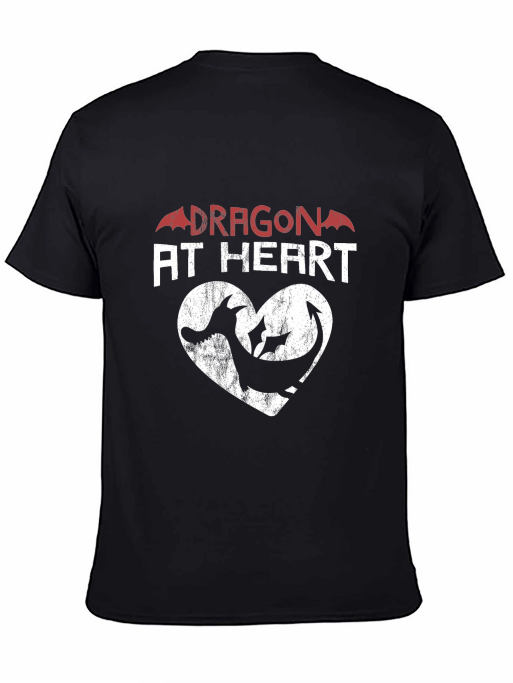 Dragon at Heart Graphic Print Tee - Black