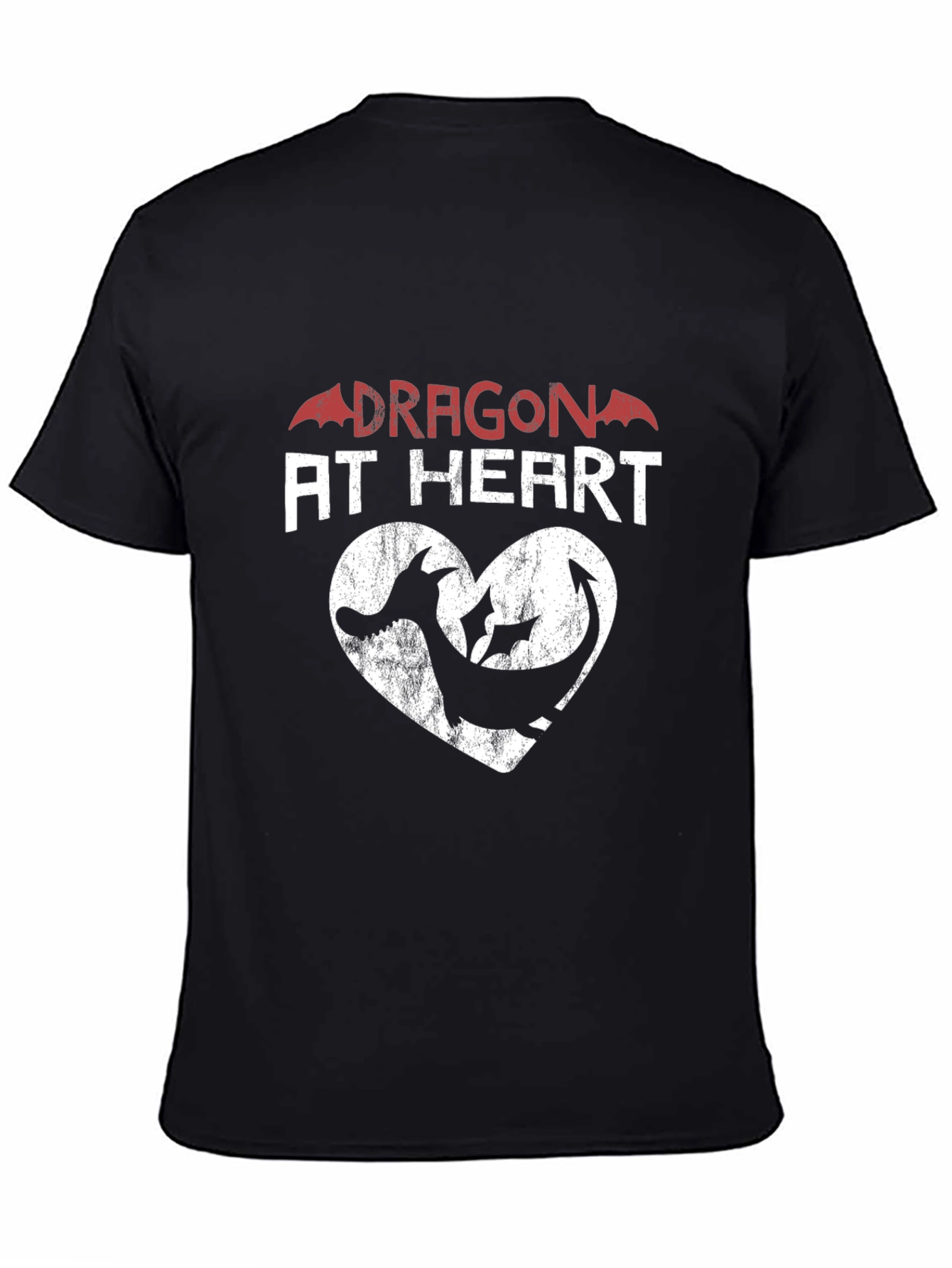 Dragon at Heart Graphic Print Tee - Black