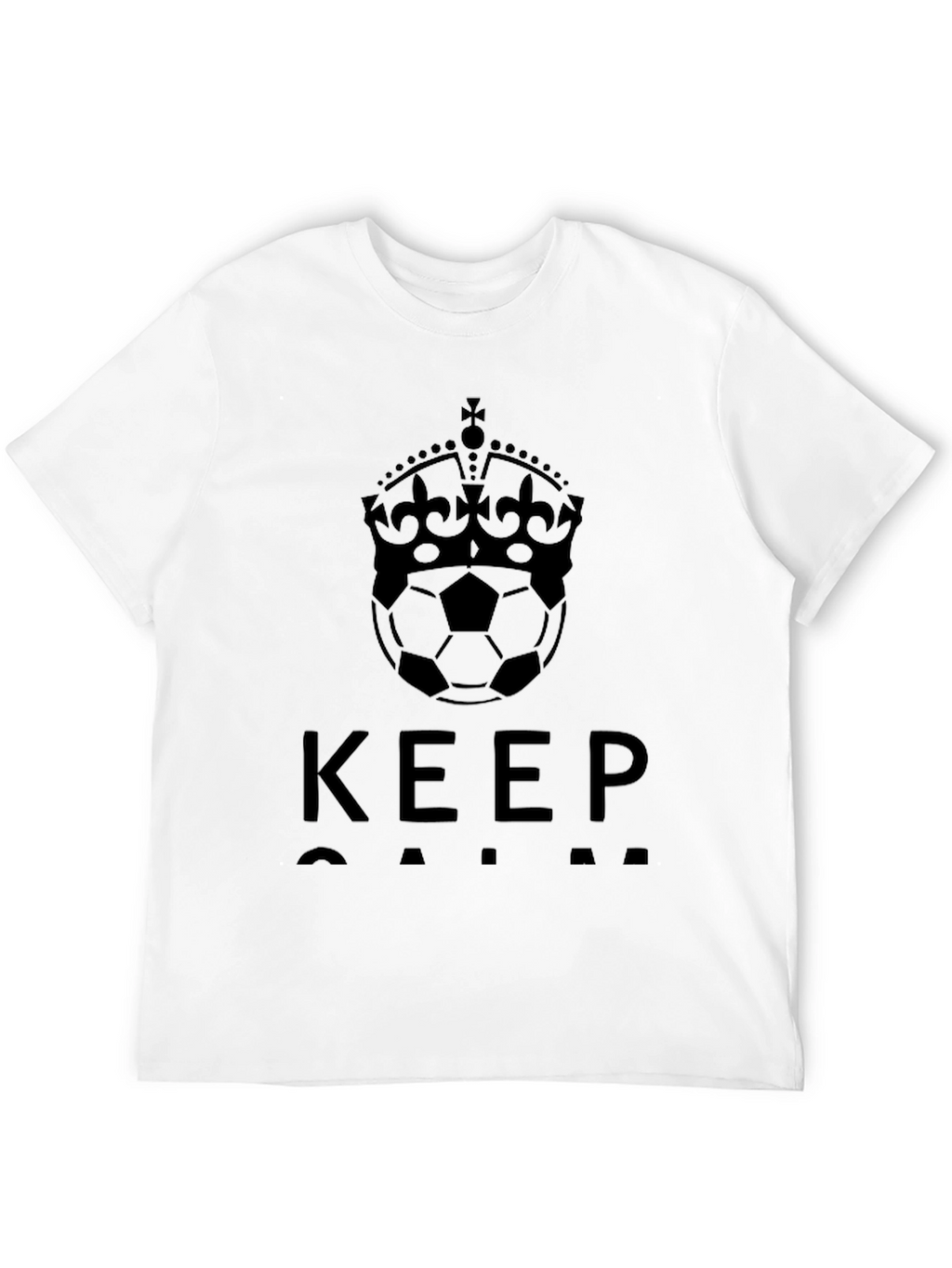 Keep Calm Soccer Crown Black T-Shirt