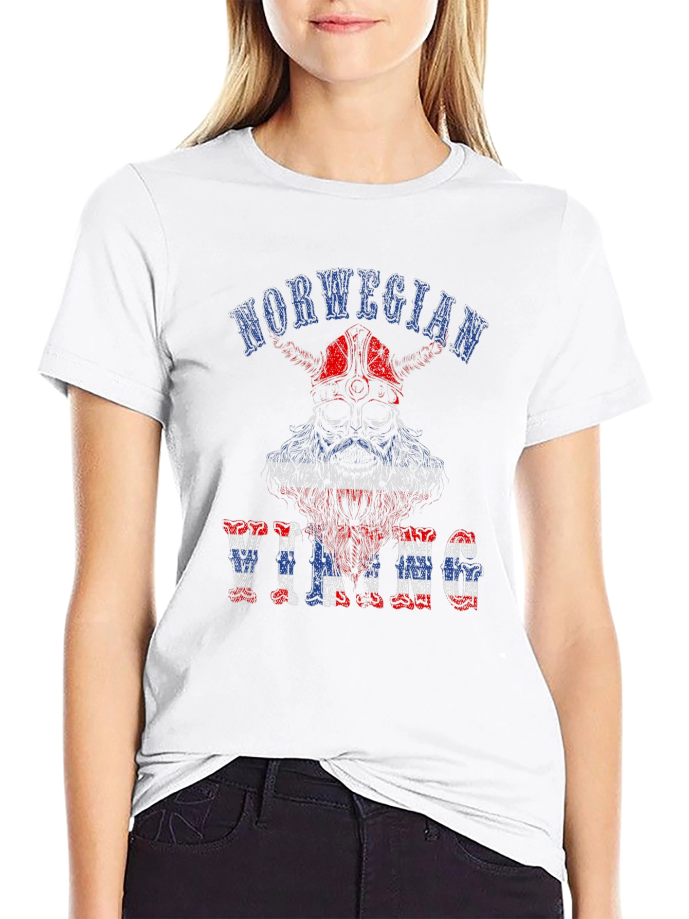 Norwegian Viking Graphic Print Black T-Shirt