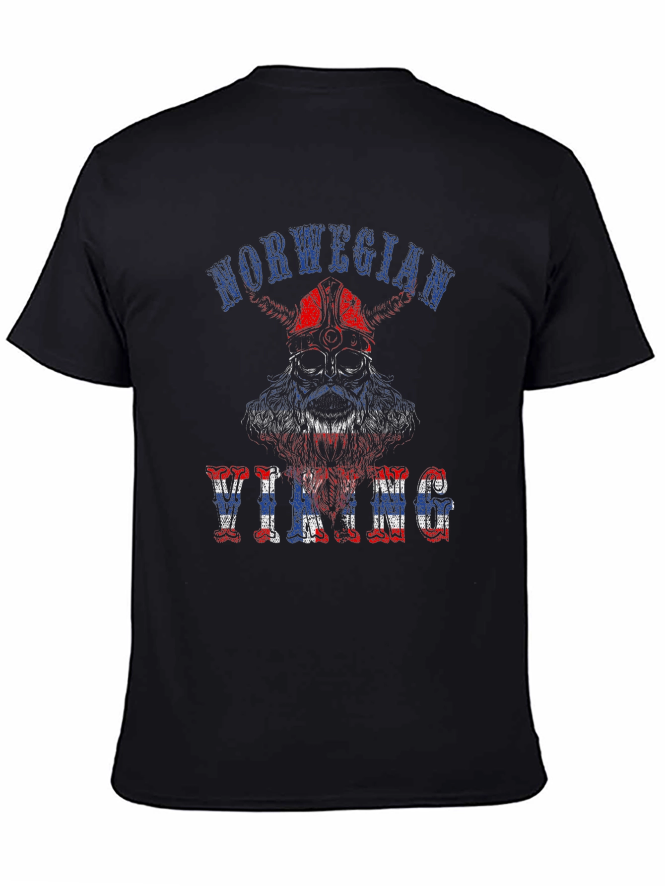 Norwegian Viking Graphic Print Black T-Shirt