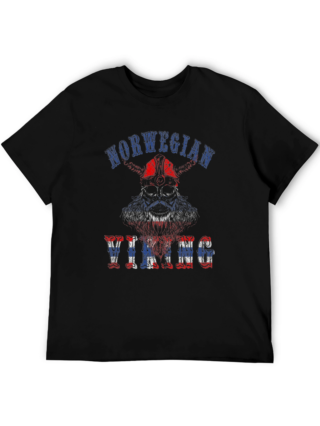 Norwegian Viking Graphic Print Black T-Shirt