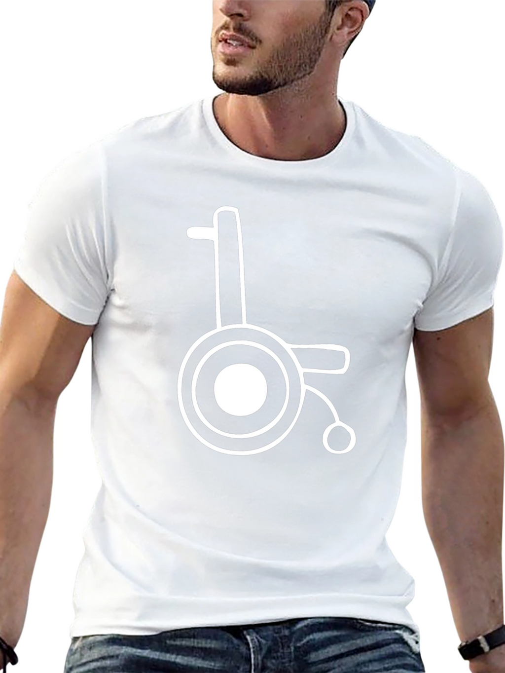 Wheelchair Graphic Tee - Black Cotton Blend
