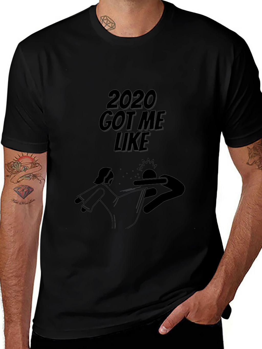 2020 Got Me Like Black Graphic Tee