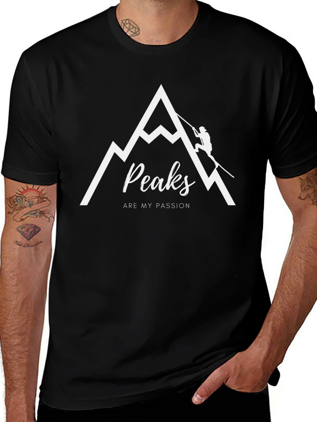 Peaks Are My Passion Black Graphic Tee