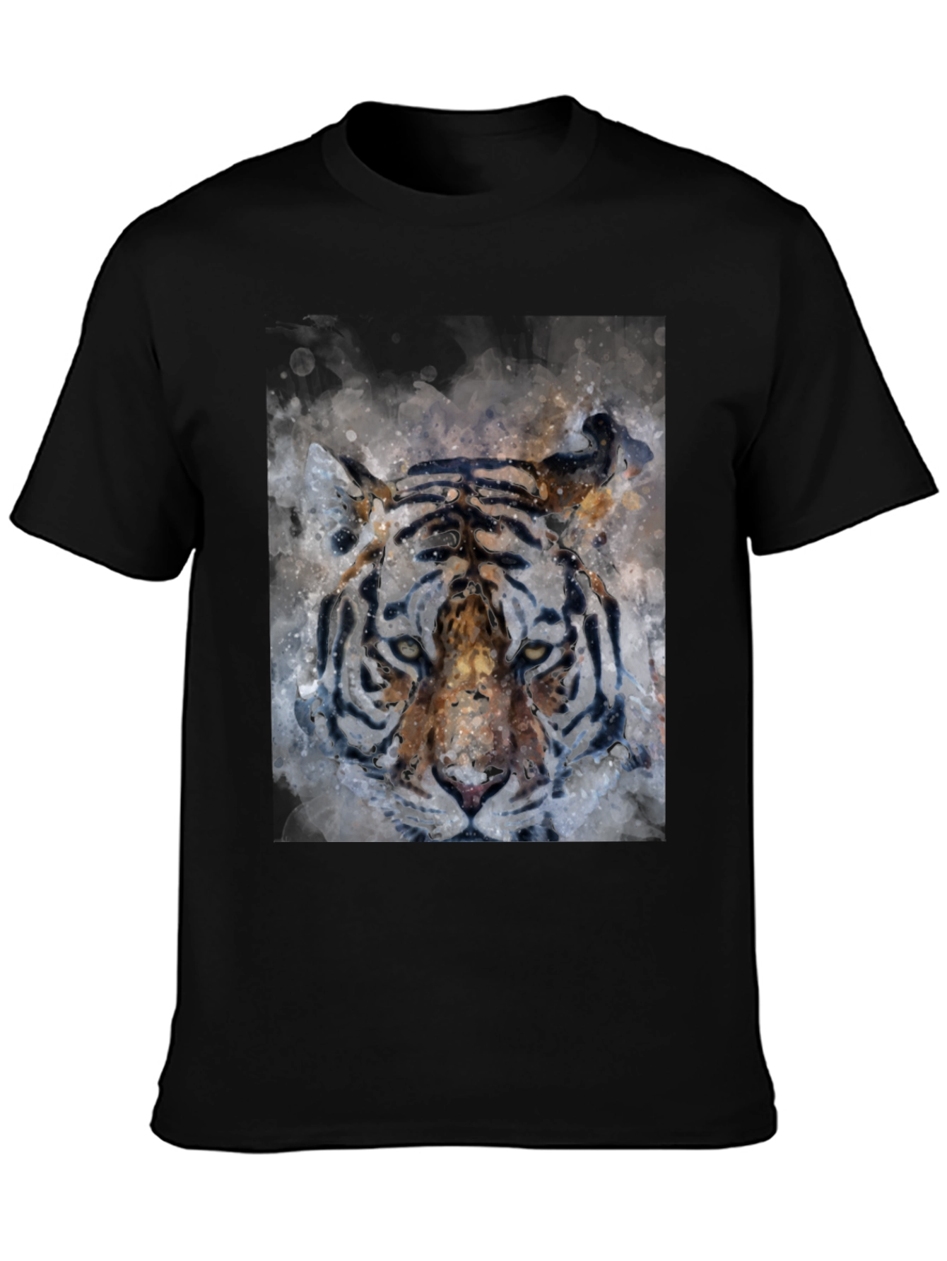 Tiger Watercolor Graphic Tee - Cool Animal Print Shirt