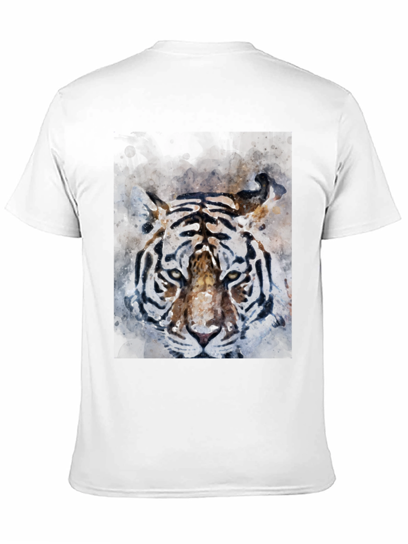 Tiger Watercolor Graphic Tee - Cool Animal Print Shirt