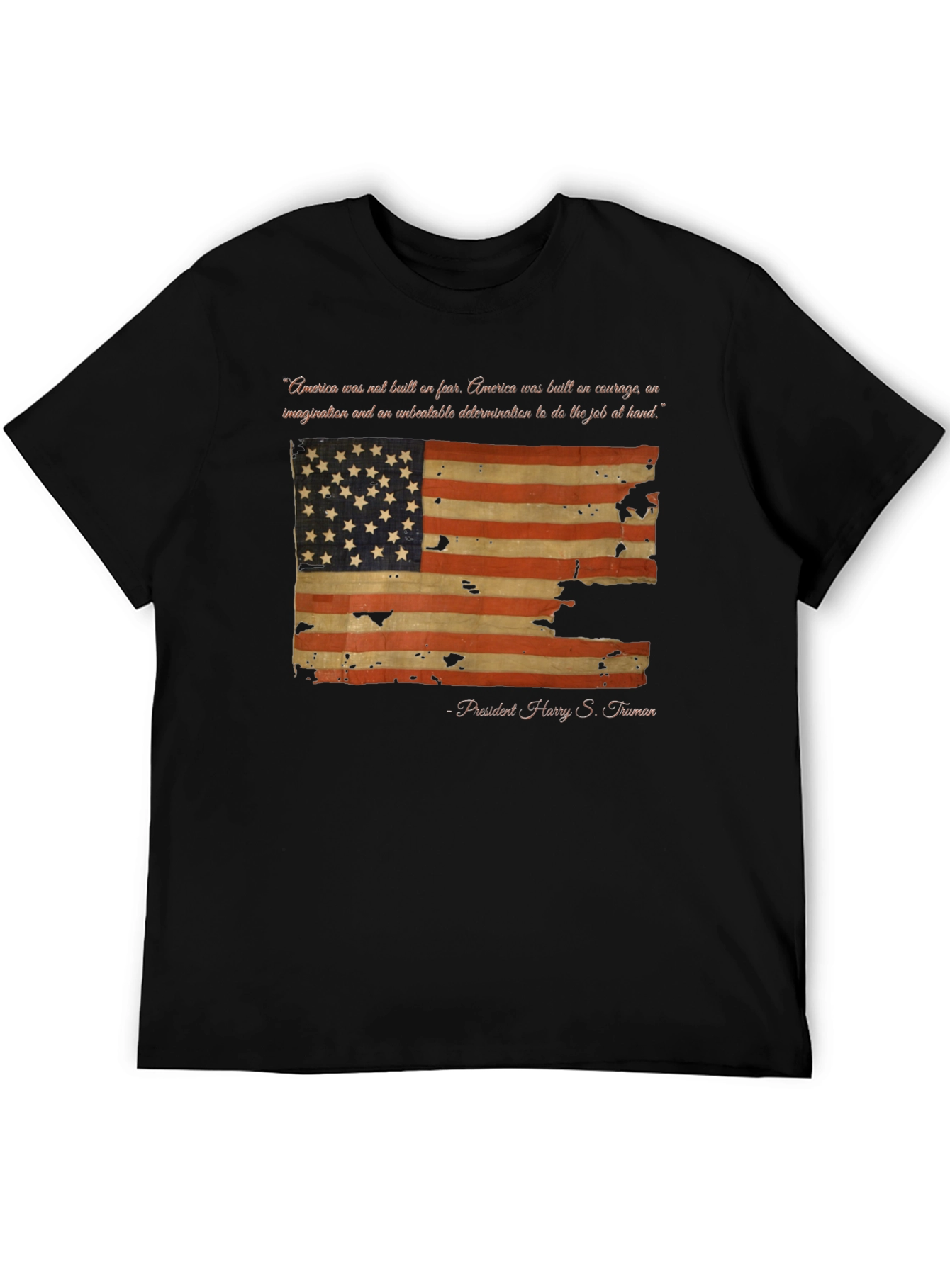 Vintage American Flag Truman Quote Graphic T-Shirt