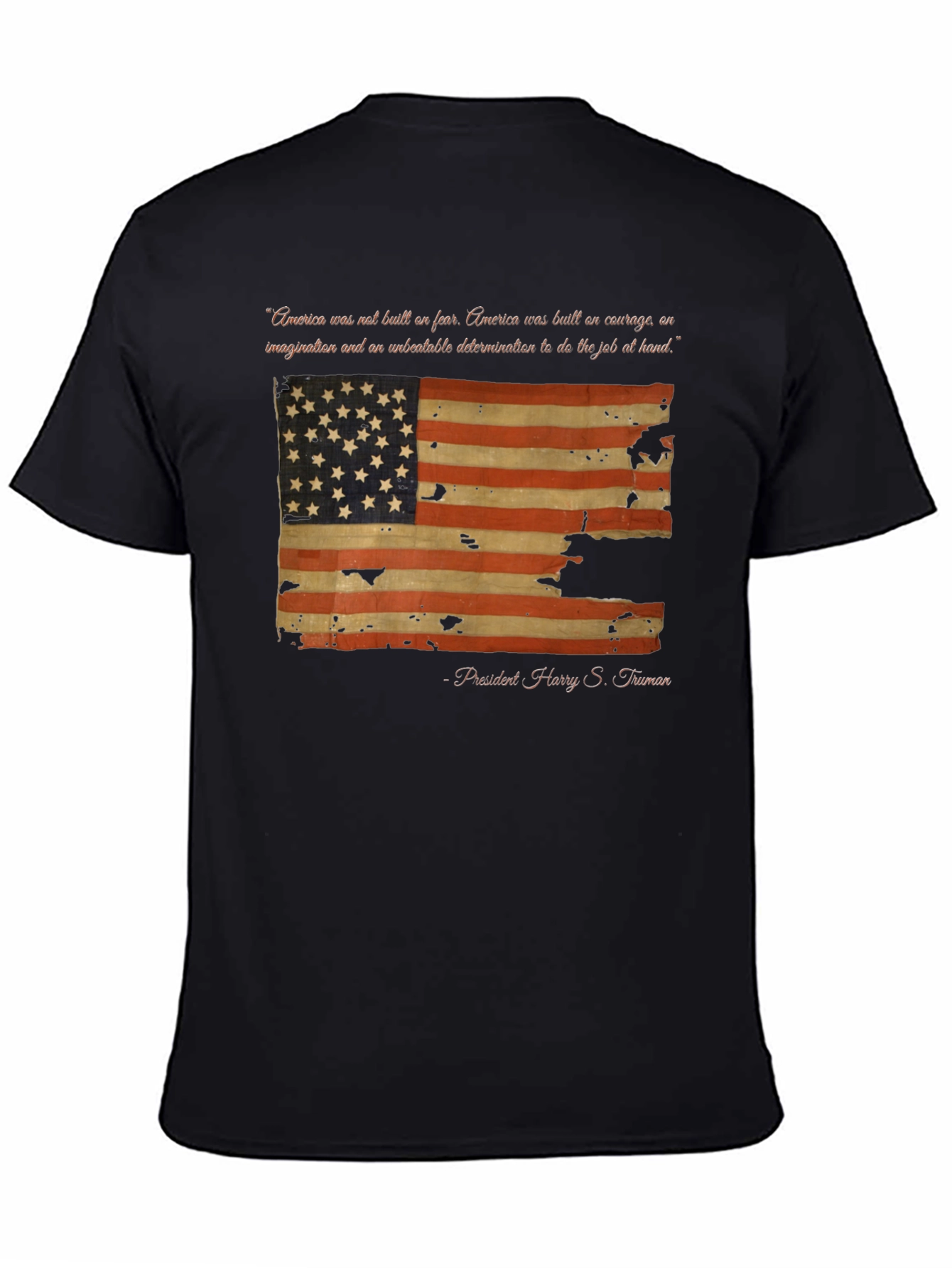 Vintage American Flag Truman Quote Graphic T-Shirt