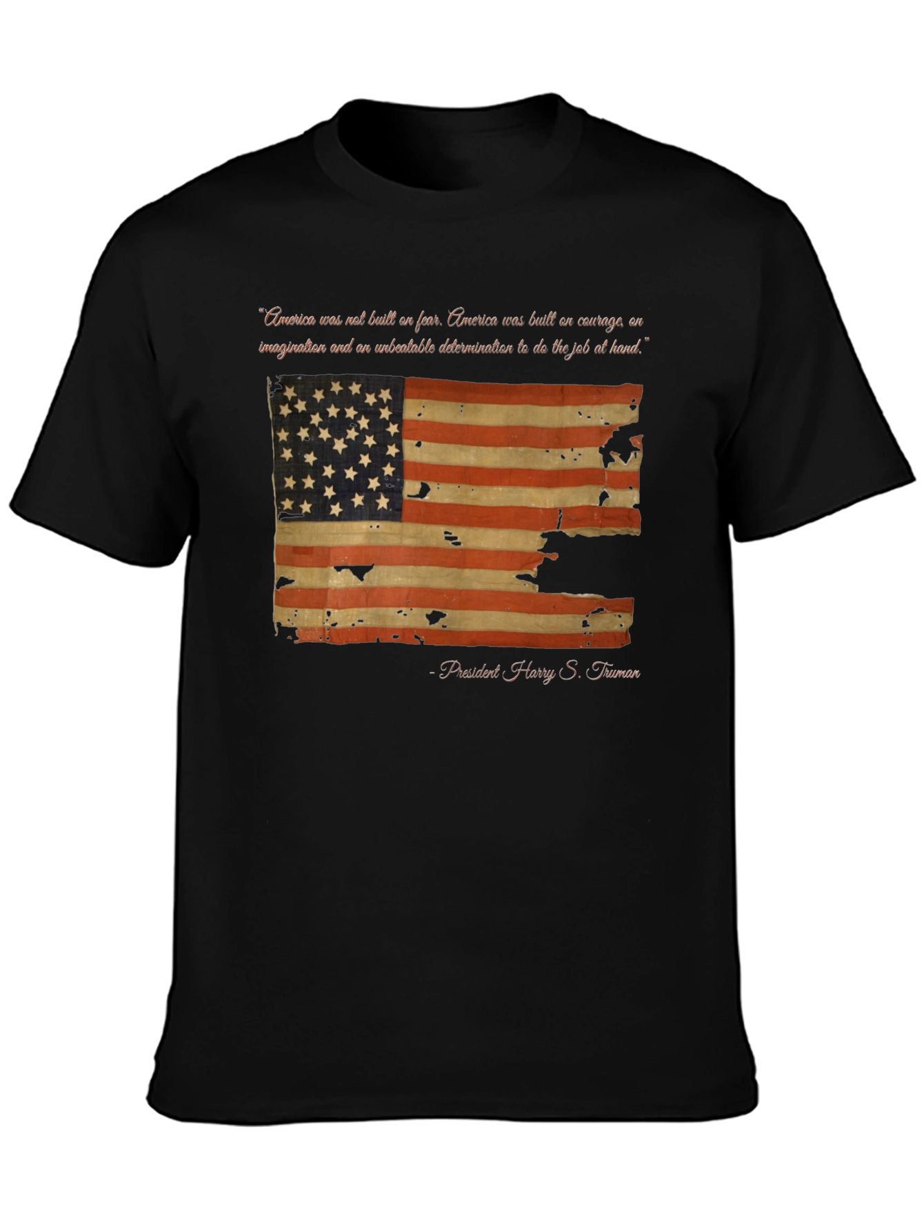 Vintage American Flag Truman Quote Graphic T-Shirt